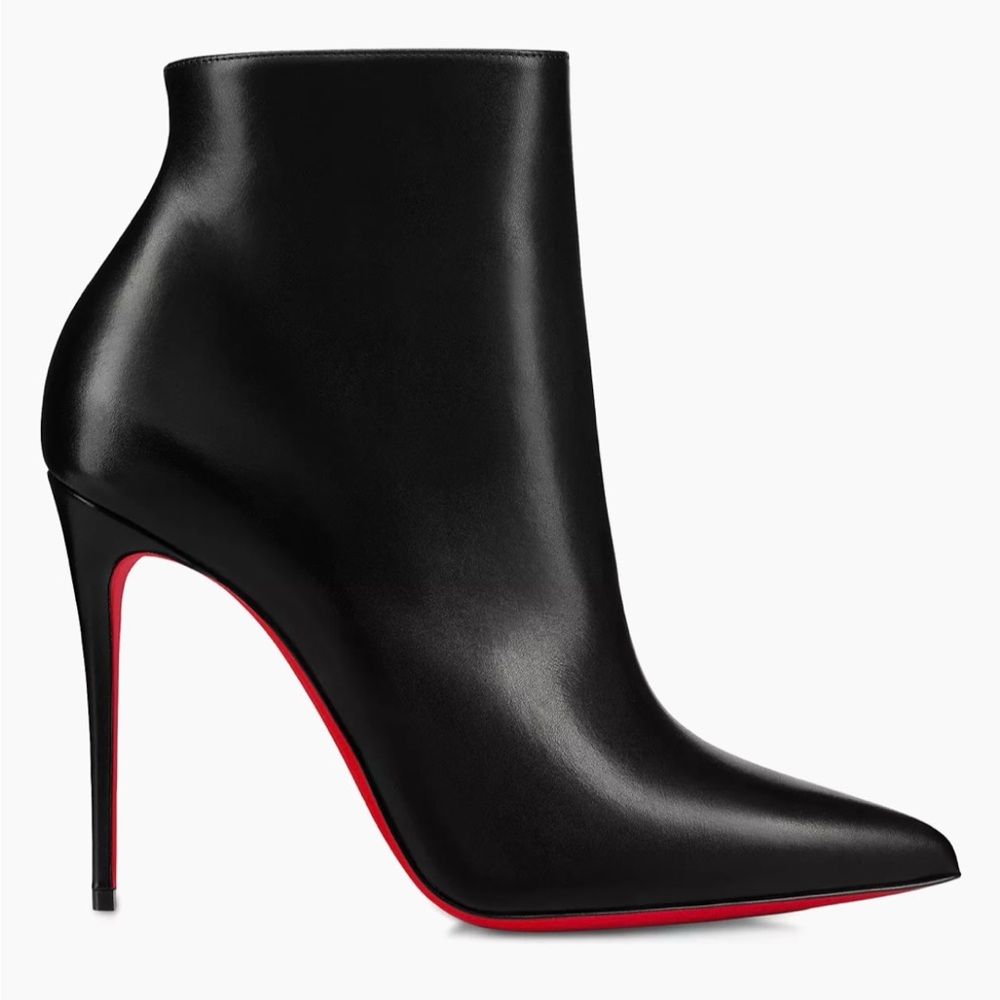 Christian Louboutin Leather Short Boots Black Women's EU 41 US 11